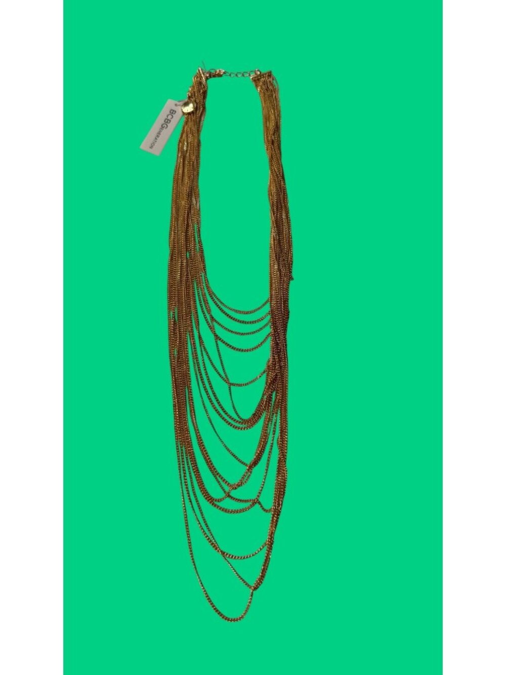 BCBG Generation Gold-Tone Multi-Layer Chain Necklace 16"-14" Adjustable